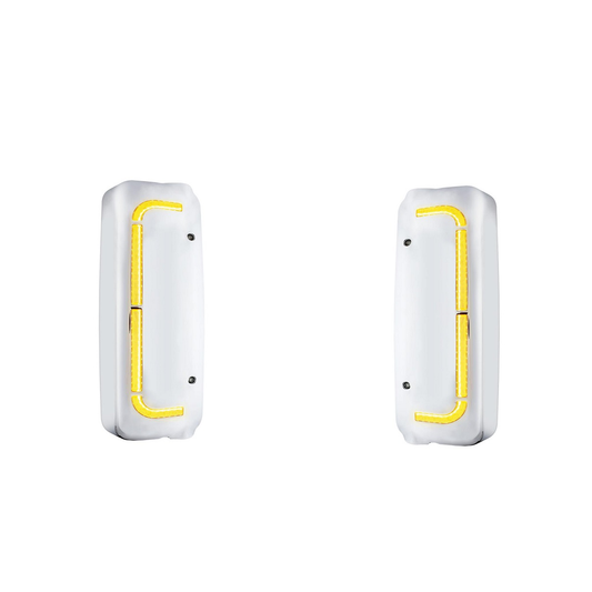 Pair of 48 Sequential LED Chrome Mirror Cover for Freightliner Century Columbia