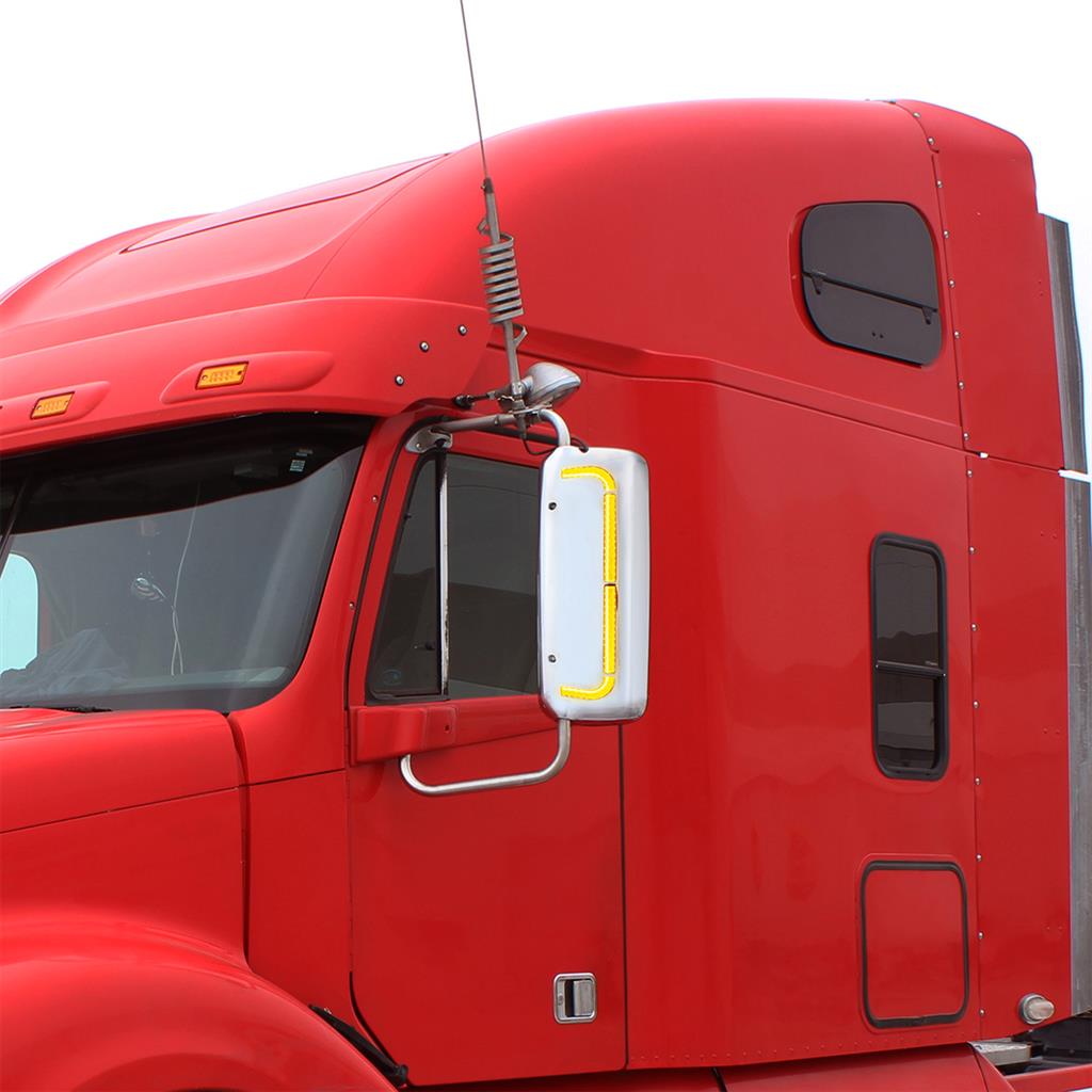 Pair of 48 Sequential LED Chrome Mirror Cover for Freightliner Century Columbia