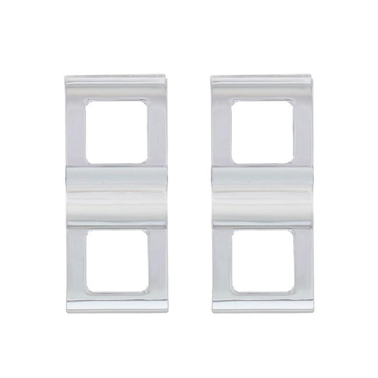 (2) 2008-2017 Freightliner Cascadia Chrome Plastic Switch Covers - 2 Openings