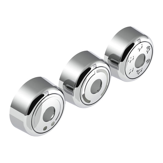 Chrome Plastic A/C Control 6-Piece Dial Covers. 2018-23 Freightliner Cascadia