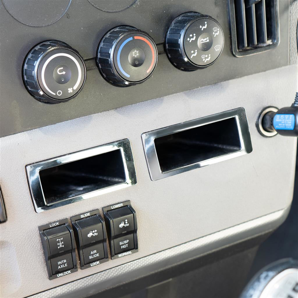 Chrome Plastic Storage Pocket Trim For 2018-2023 Freightliner Cascadia