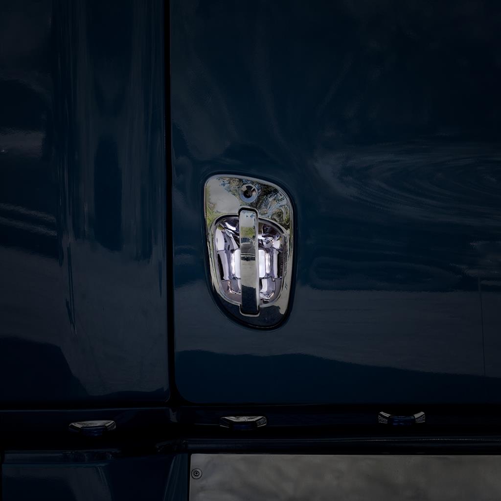 2008-17 (6) White LED Chrome Door Handle Cover Freightliner Cascadia RH LH