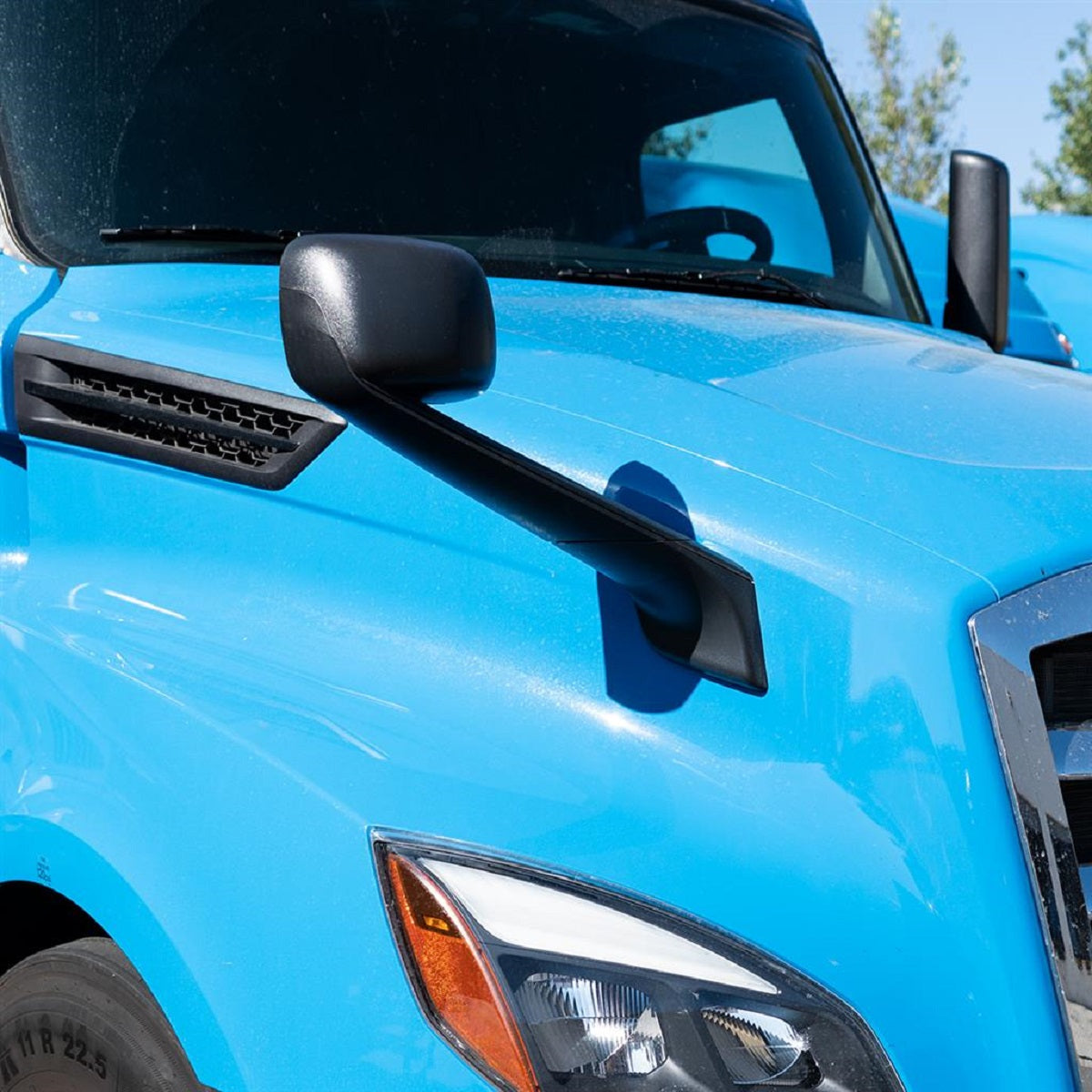 Black Hood Mirror With Heated Lens For 2018-2020 Freightliner Cascadia -Driver