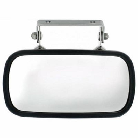 Stainless Steel Rectangular Convex Truck Mirror With U-Bracket - 4" X 8 1/4"