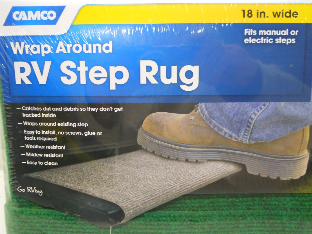 RV Camper Motor Home 5th Wheel Trailer Green Entry Door Step Carpet Rug Cover
