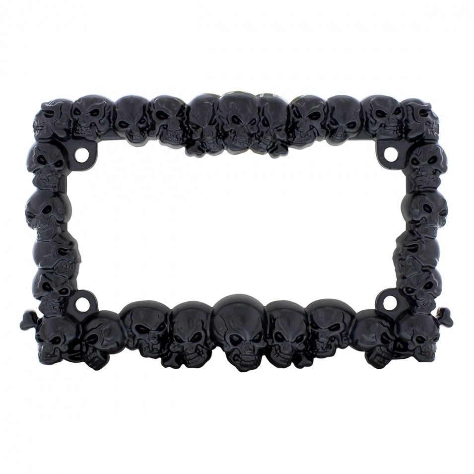 Black Skull Motorcycle License Plate Frame