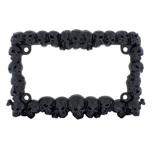 Black Skull Motorcycle License Plate Frame