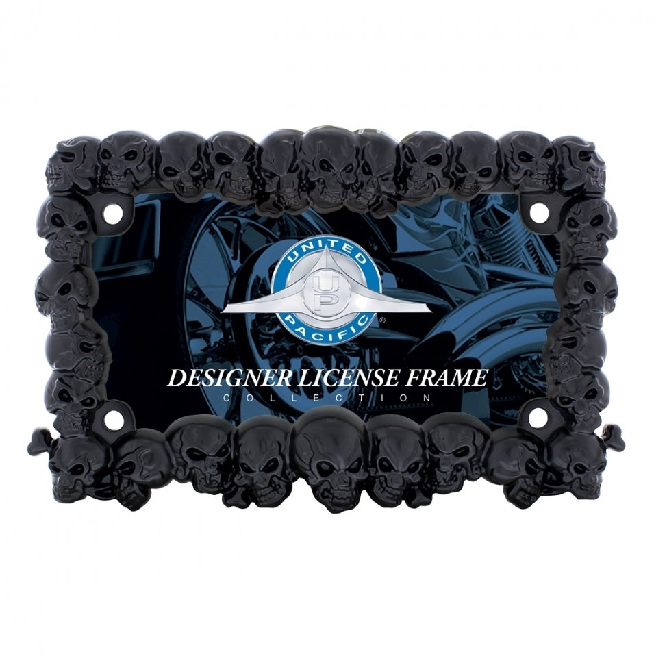 Black Skull Motorcycle License Plate Frame