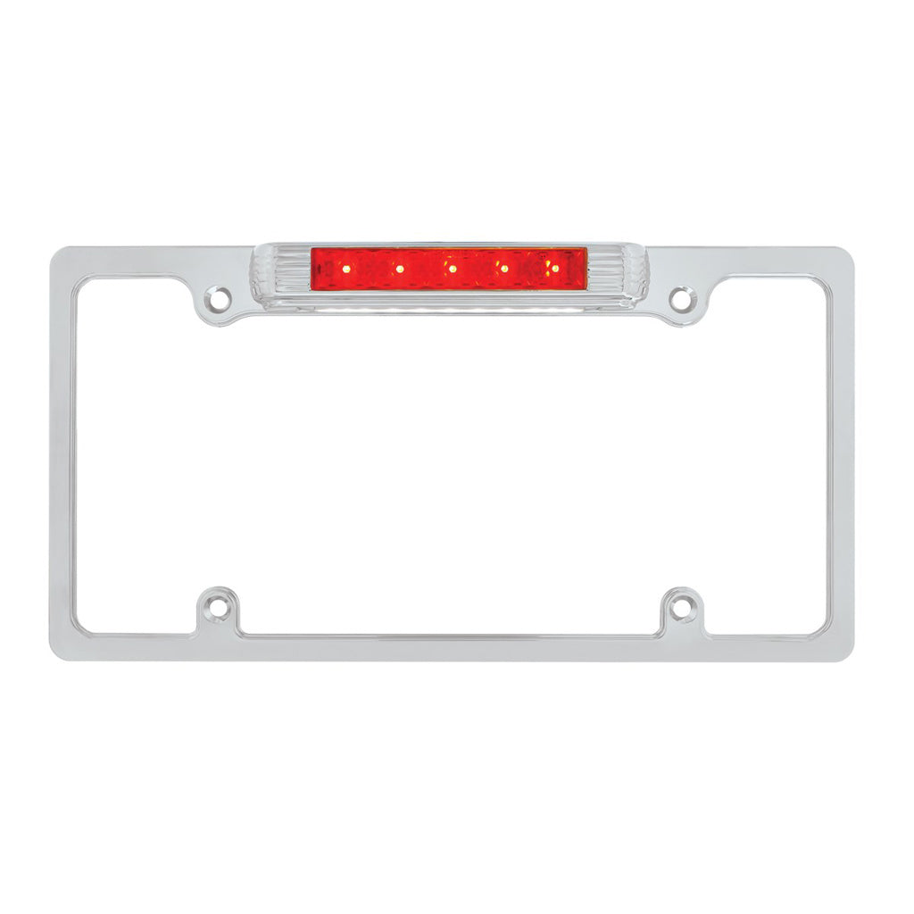 Chrome License Plate Bracket / Red LED Brake Stop Tail Light / LED License Light