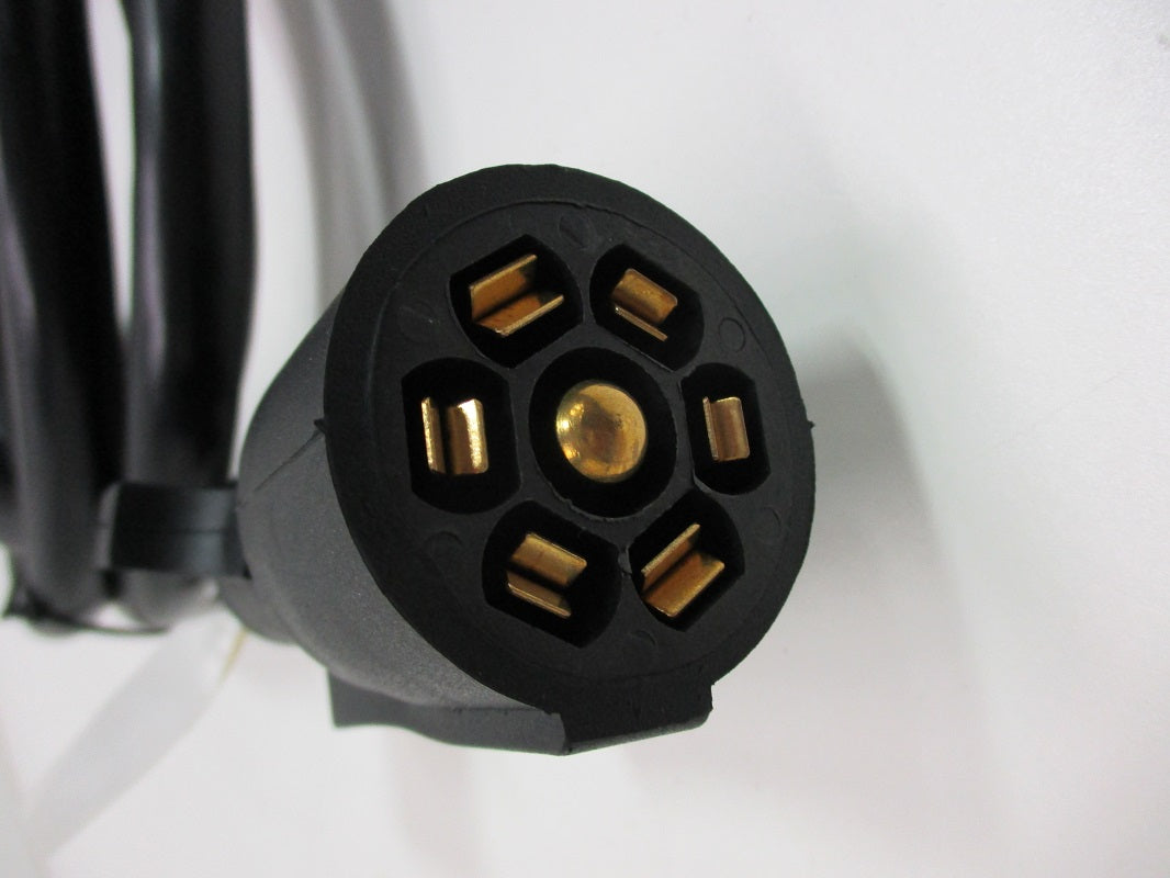 25' Camper RV Truck Trailer 7 Way Flat Pin Wiring Harness / Round Plug Connector