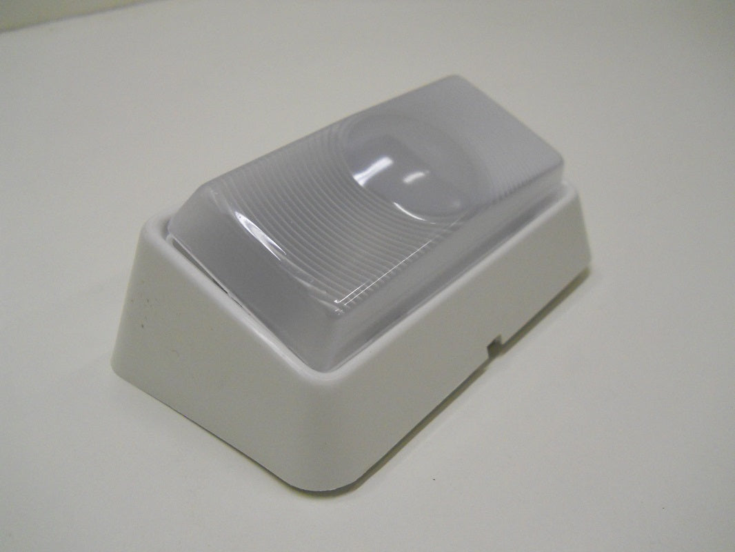 White LED 12V RV Camper Trailer Porch Security Light / Angled White Base