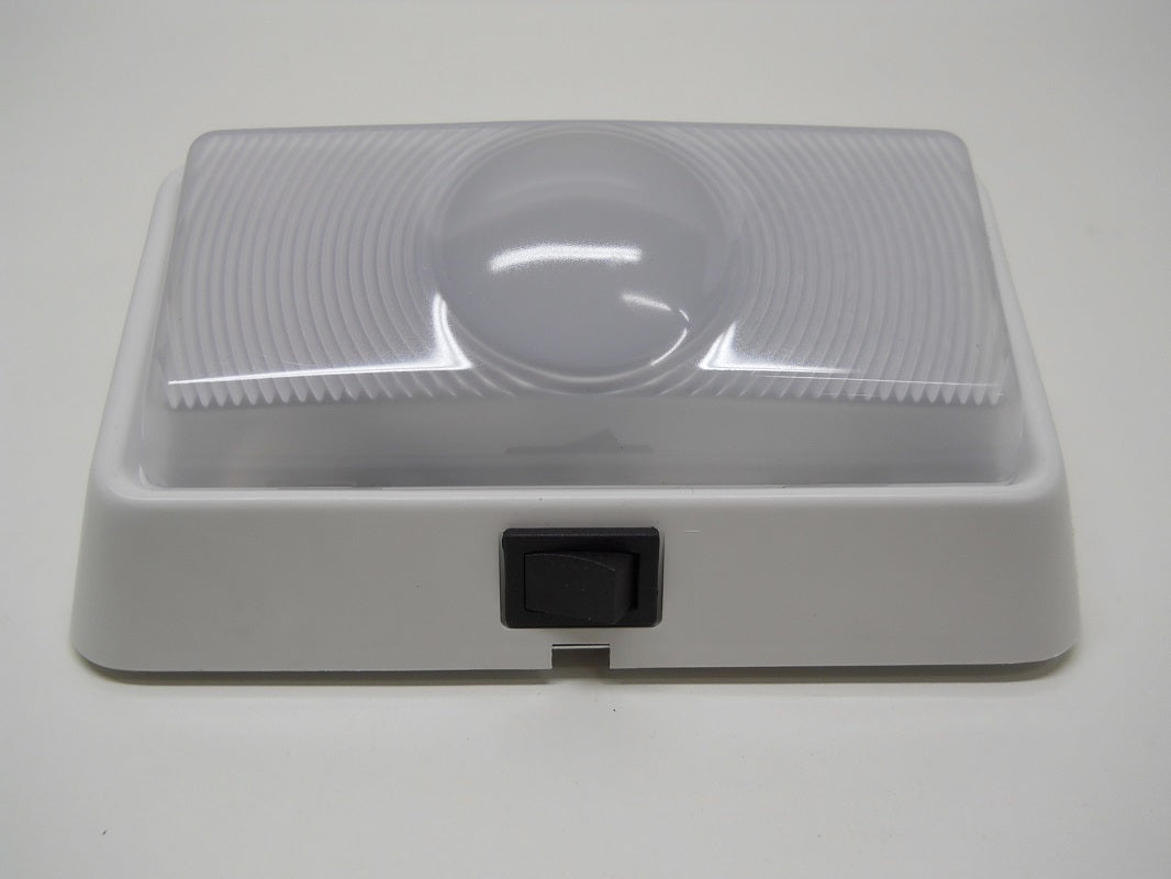 White LED 12V RV Camper Trailer Porch Security Light /Angled White Base / Switch