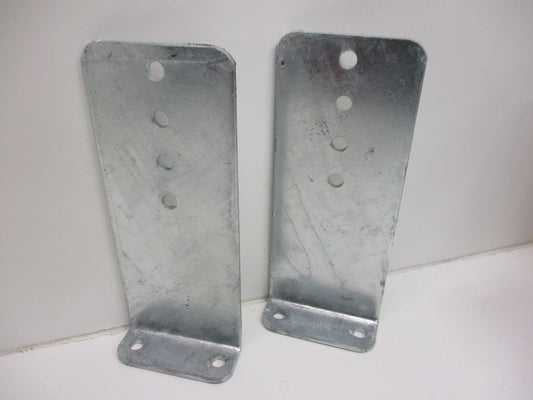 (2) Vertical Pontoon Boat Trailer Bunk Bolster L Brackets / 5" by 12" Galvanized