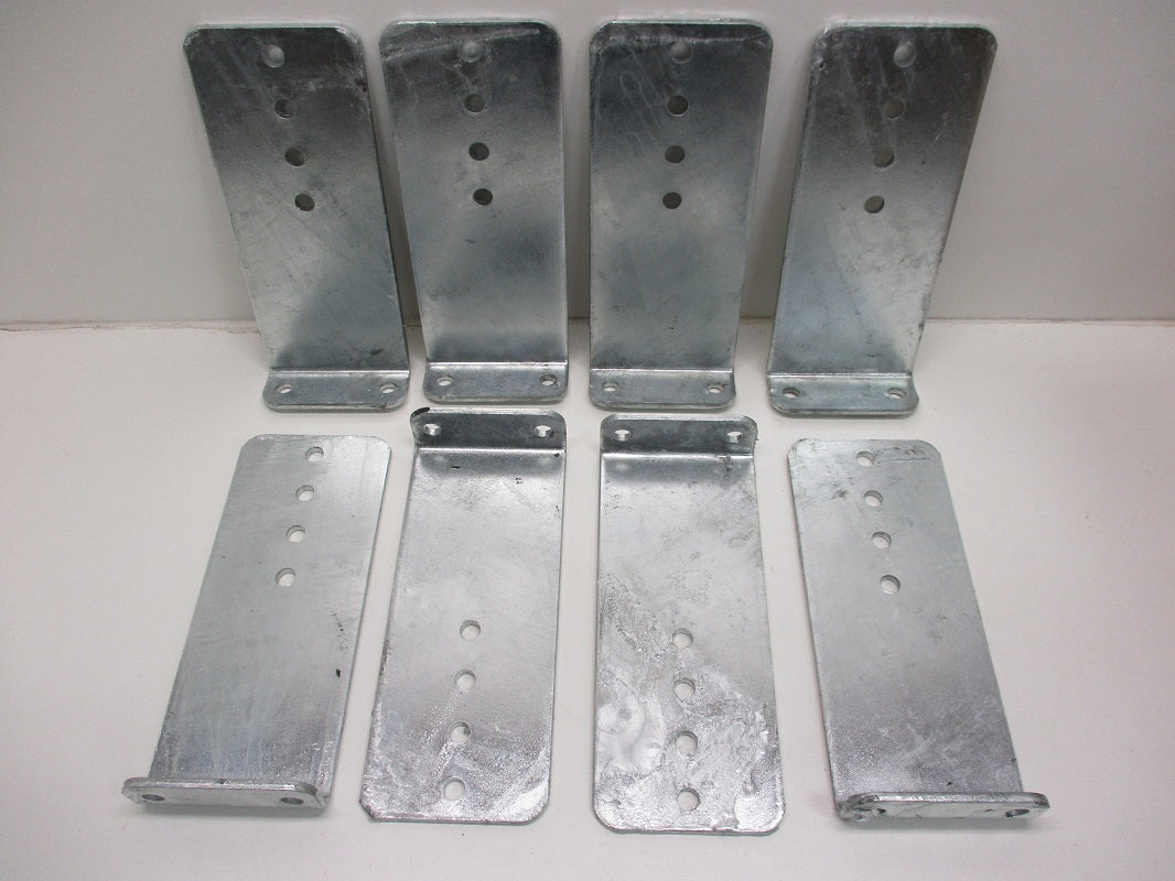 (8) Vertical Pontoon Boat Trailer Bunk Bolster L Brackets / 5" by 12" Galvanized