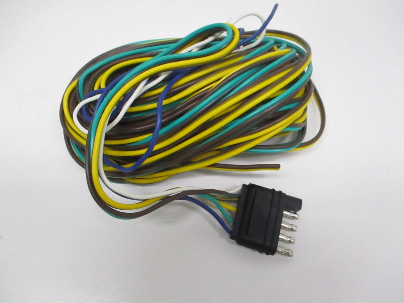 35' 5 Way Flat Plug Camper Boat Trailer Split Wishbone Wire Harness / 30" Ground