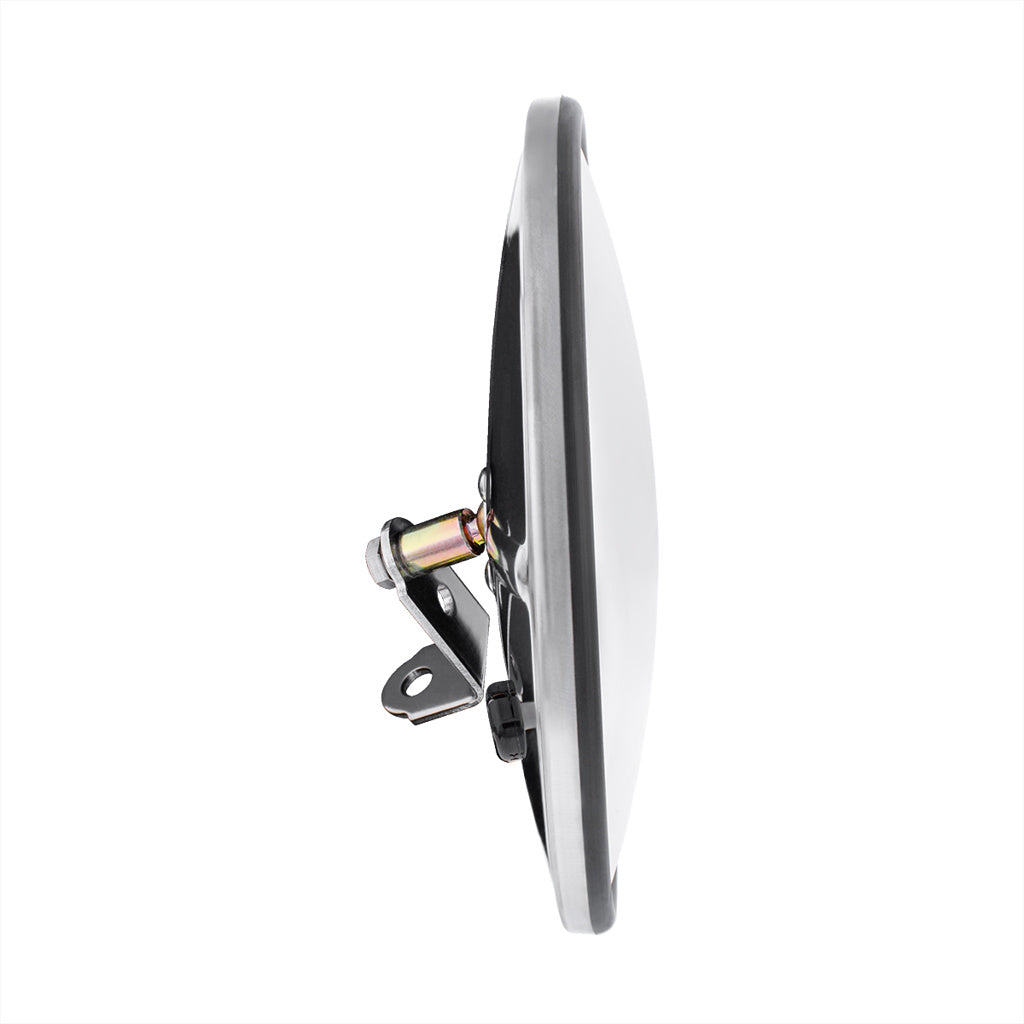 8-1/2" 430 Stainless-Steel 320R Heated Convex Mirror. Centered Mounting Stud