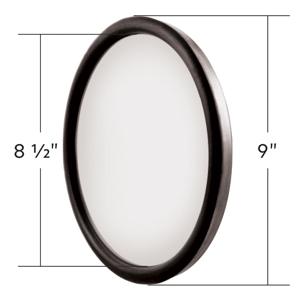 8-1/2" 430 Stainless-Steel 320R Heated Convex Mirror. Centered Mounting Stud