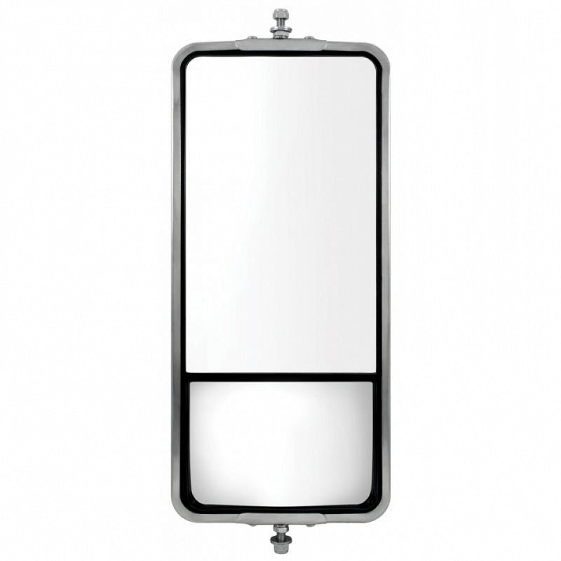 Universal 7" x 16" Stainless Steel West Coast Mirror Heated with Convex Mirror