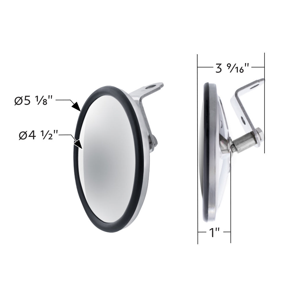 5" 430 Stainless Steel 320R Convex Mirror With Centered Mounting Stud