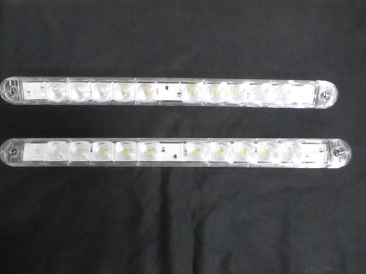 (2) RV Trailer Slimline White LED Back Up Tail Reverse Accent Lights / 12V
