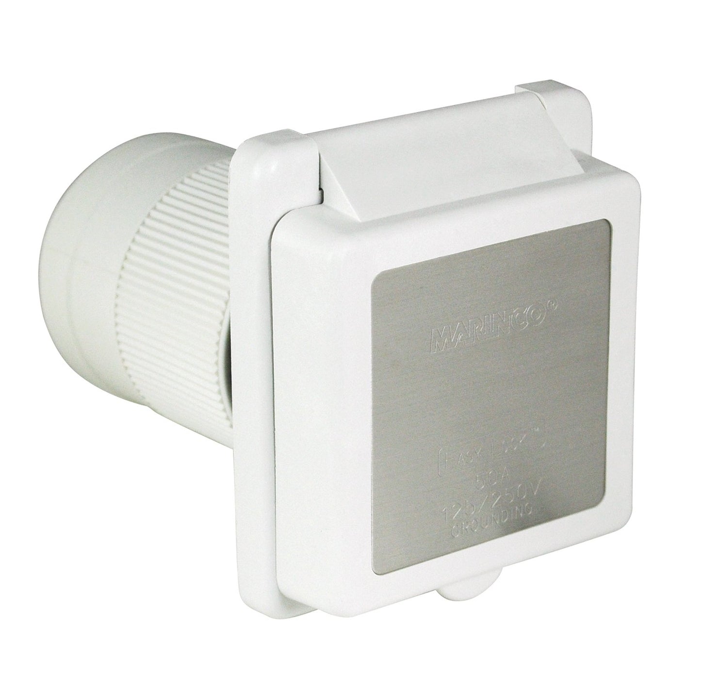 50 Amp 125V/250V White Inlet with Stainless Steel Trim