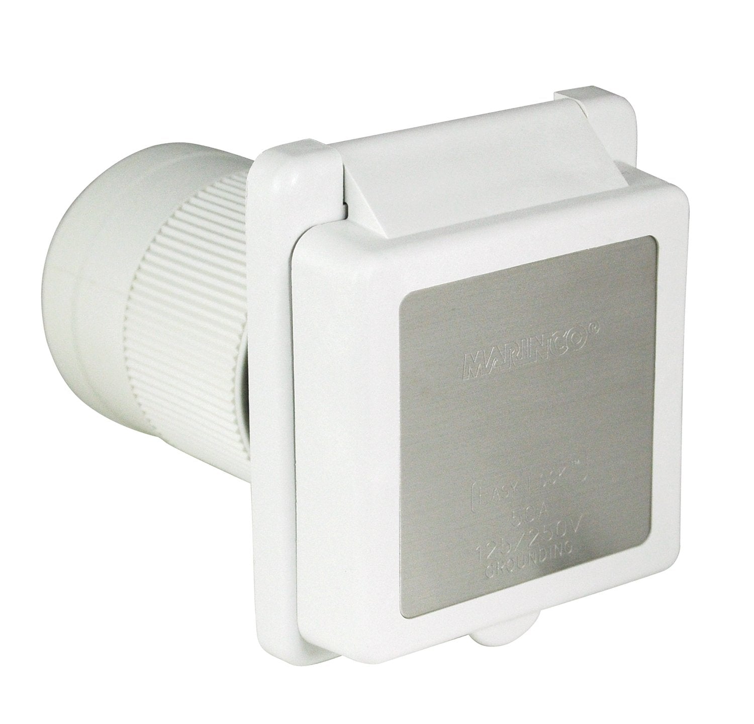 50 Amp 125V/250V White Inlet with Stainless Steel Trim