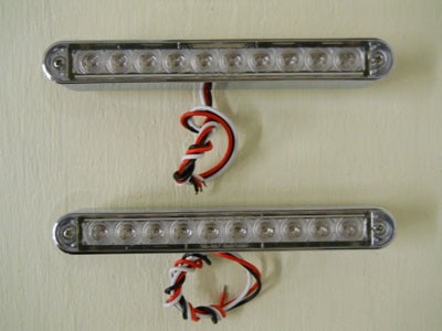 (2) 6.5" Amber 10 LED Brake Stop Turn Tail Lights / Chrome Base / Clear Lens