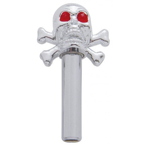 (2) Classic Car Pickup Truck Chrome Plastic Skull Door Locks Knobs Caps