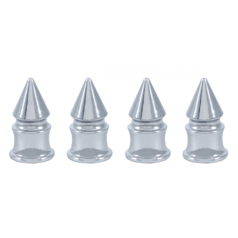 (4) Custom Chrome Metal Spike Wheel Tire Valve Stem Covers Caps