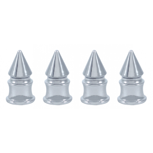 (4) Custom Chrome Metal Spike Wheel Tire Valve Stem Covers Caps
