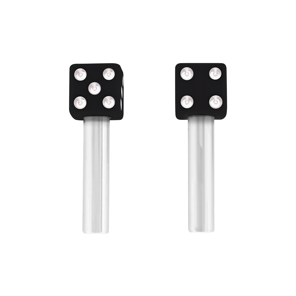 (2) Classic Vintage Car Pickup Truck Black Dice Door Locks Knobs Caps