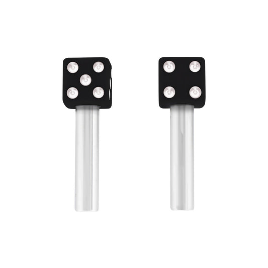 (2) Classic Vintage Car Pickup Truck Black Dice Door Locks Knobs Caps