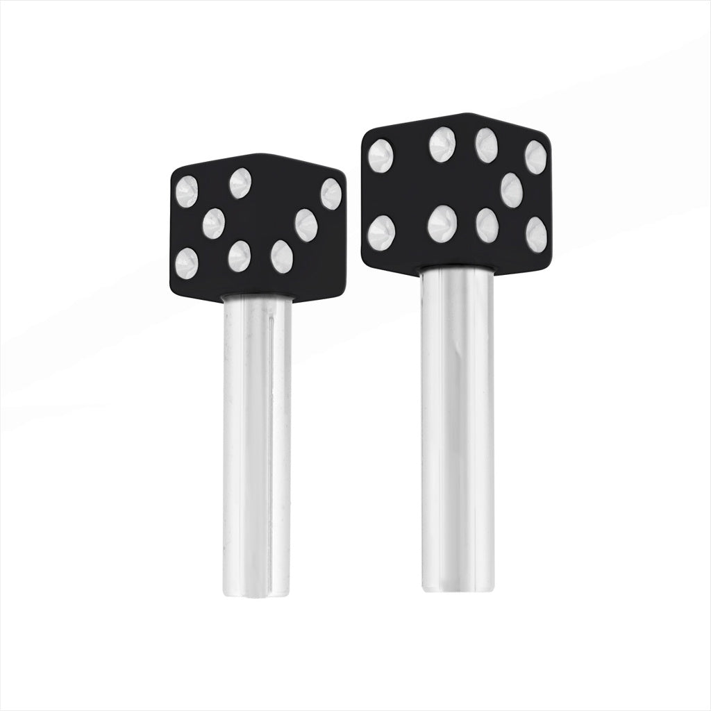 (2) Classic Vintage Car Pickup Truck Black Dice Door Locks Knobs Caps