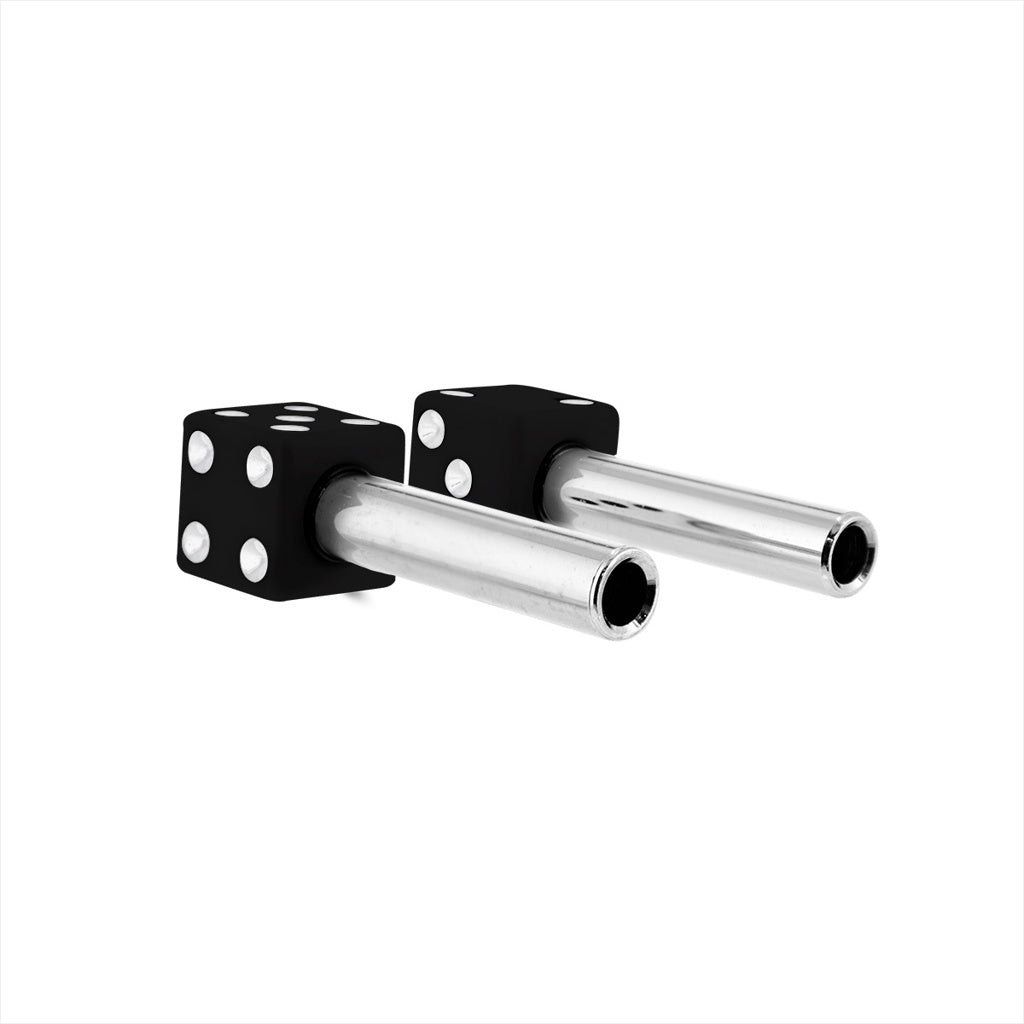 (2) Classic Vintage Car Pickup Truck Black Dice Door Locks Knobs Caps