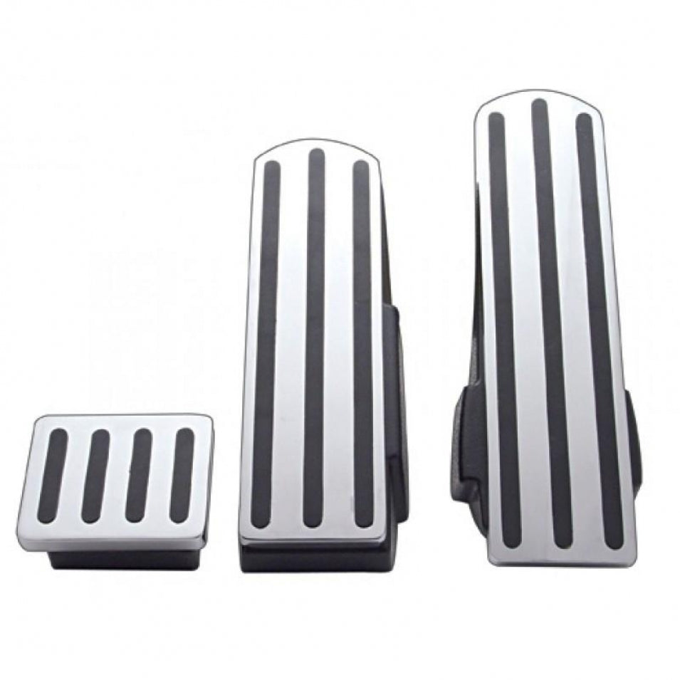 Chrome Pedal Set Black Insert Fits Kenworth W900L 1990-05, T800 1986-05, T600 1986-93