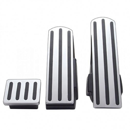 Chrome Pedal Set Black Insert Fits Kenworth W900L 1990-05, T800 1986-05, T600 1986-93