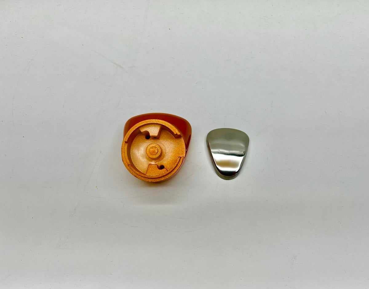 13/15/18 Speed Gearshift Knob - Cadmium Orange with Stainless Steel Knob Cover