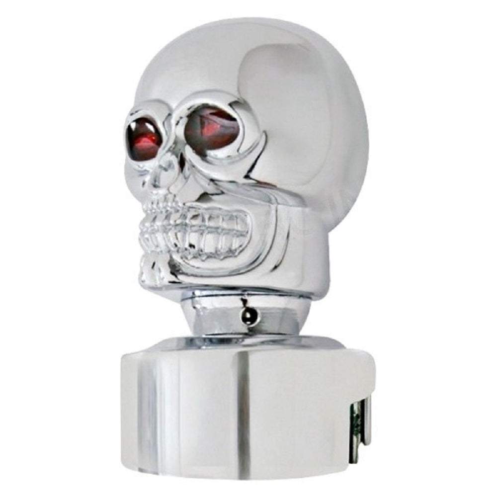 13/15/18 Speed Chrome Skull Head Gearshift Knob w Mounting Adapter
