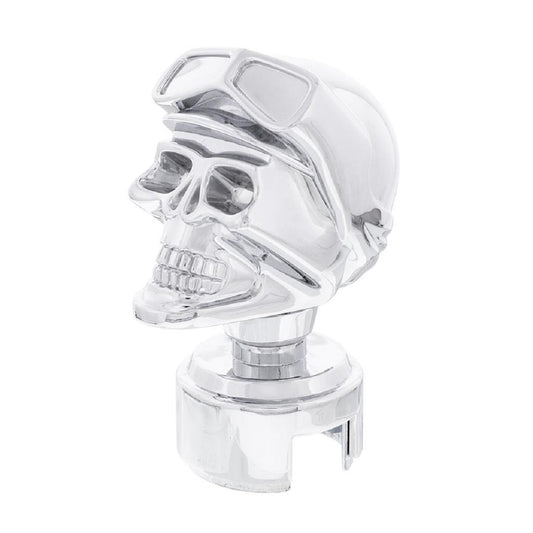 Chrome Skull Biker 13/15/18 Speed Gearshift Knob With Adapter