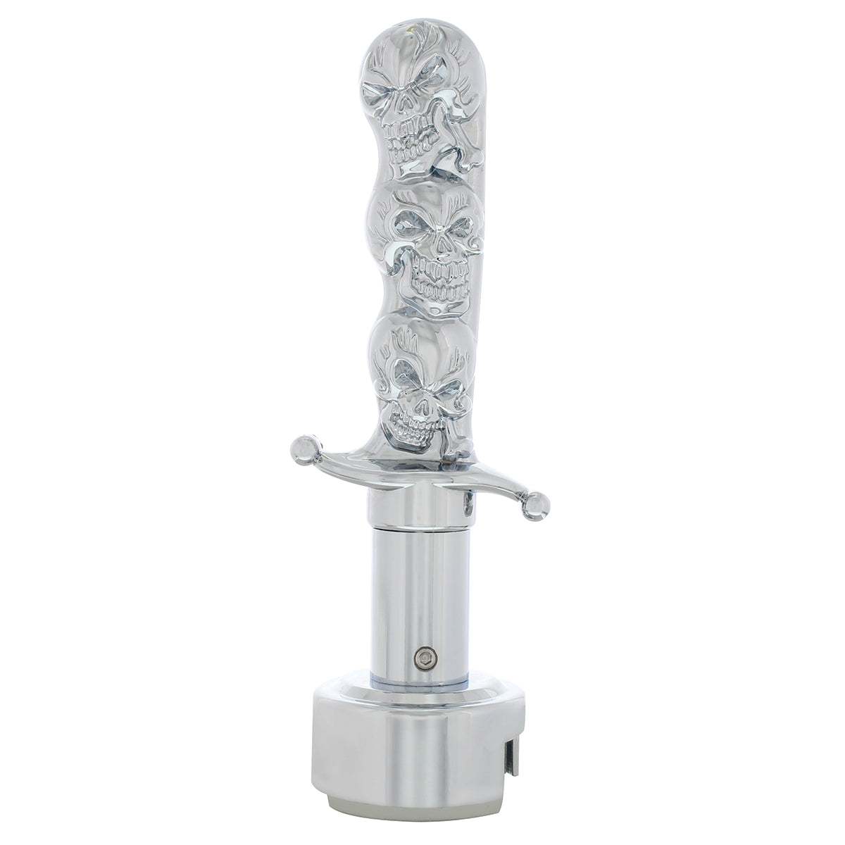 Chrome Skull Dagger 13/15/18 Speed Gearshift Knob With Adapter