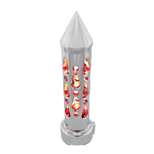 Chrome "Brooklyn" 13/15/18 Speed Spike Gearshift Knob w/ High Power LED - Red
