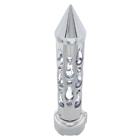Chrome "Brooklyn" 9/10 Speed Spike Gearshift Knob w/ High Power LED - White