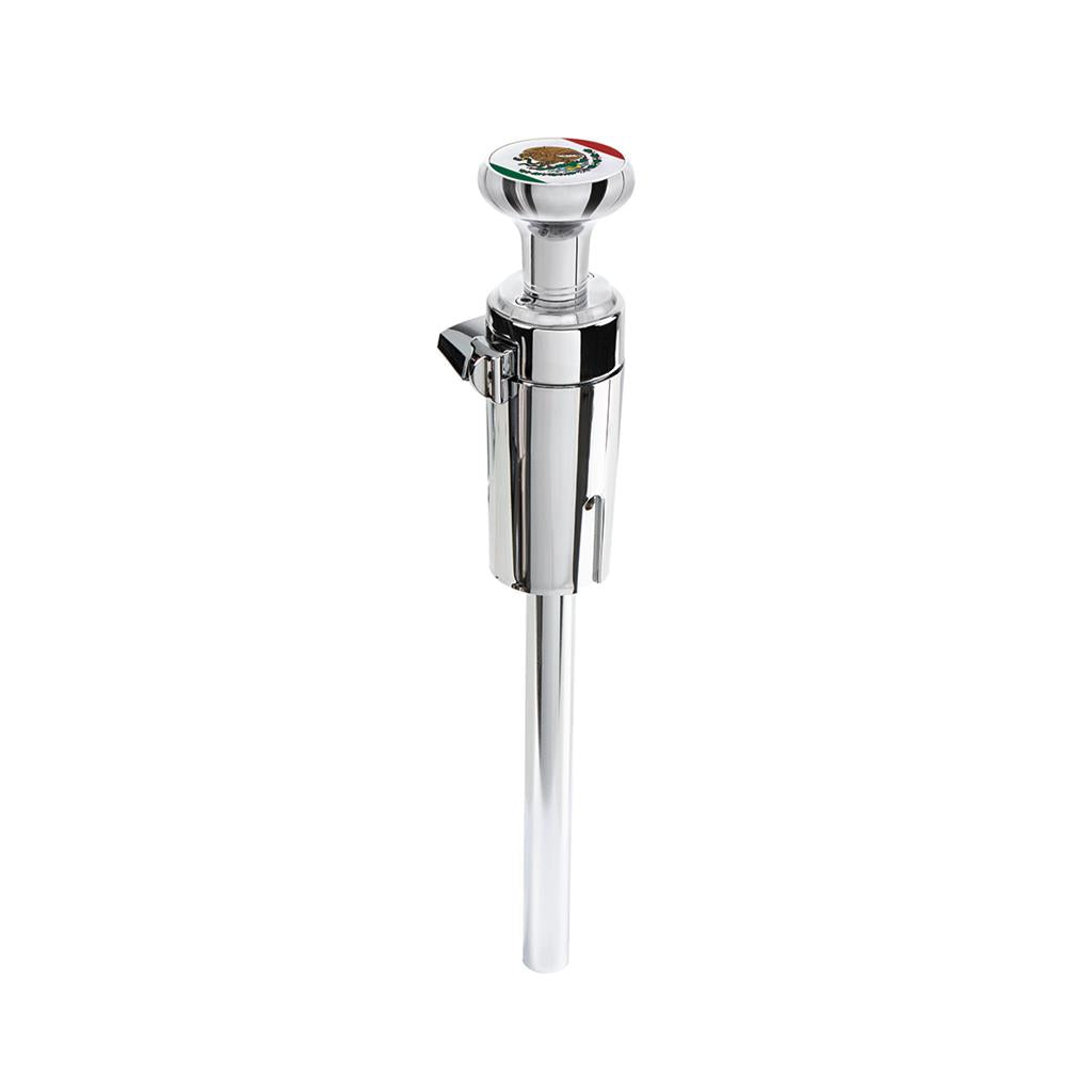 Chrome 13/15/18 Speed Thread-on Gearshift Knob With Adapter - Mexico Flag