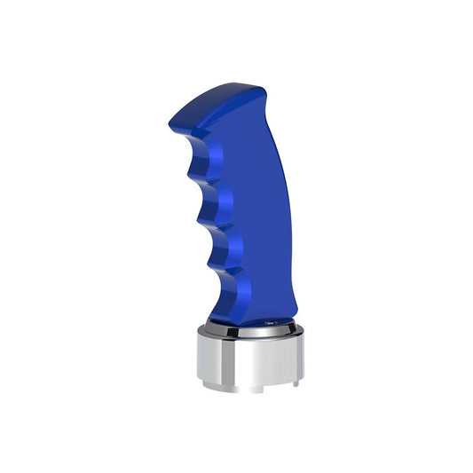 Thread-On Pistol Grip Gearshift Knob With Chrome 9/10 Speed Adapter Indigo Blue