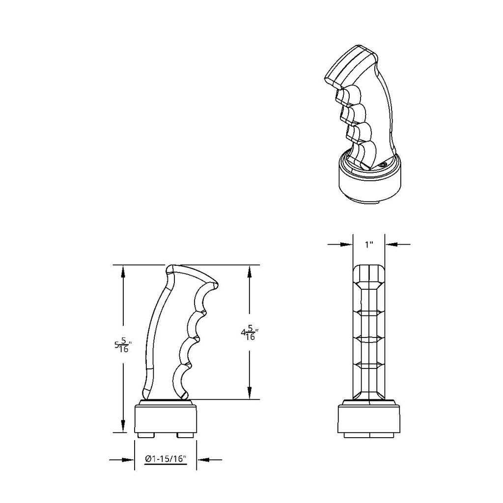 Thread-On Pistol Grip Gearshift Knob Chrome 13/15/18 Speed Adapter Indigo Blue