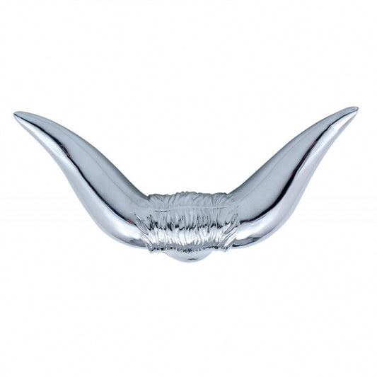 Hood Ornament Bull Horns Chrome Freightliner Fits Kenworth Peterbilt Mack