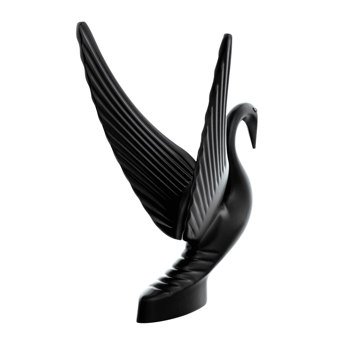 Die-Cast Swan Hood Ornament - Matte Black