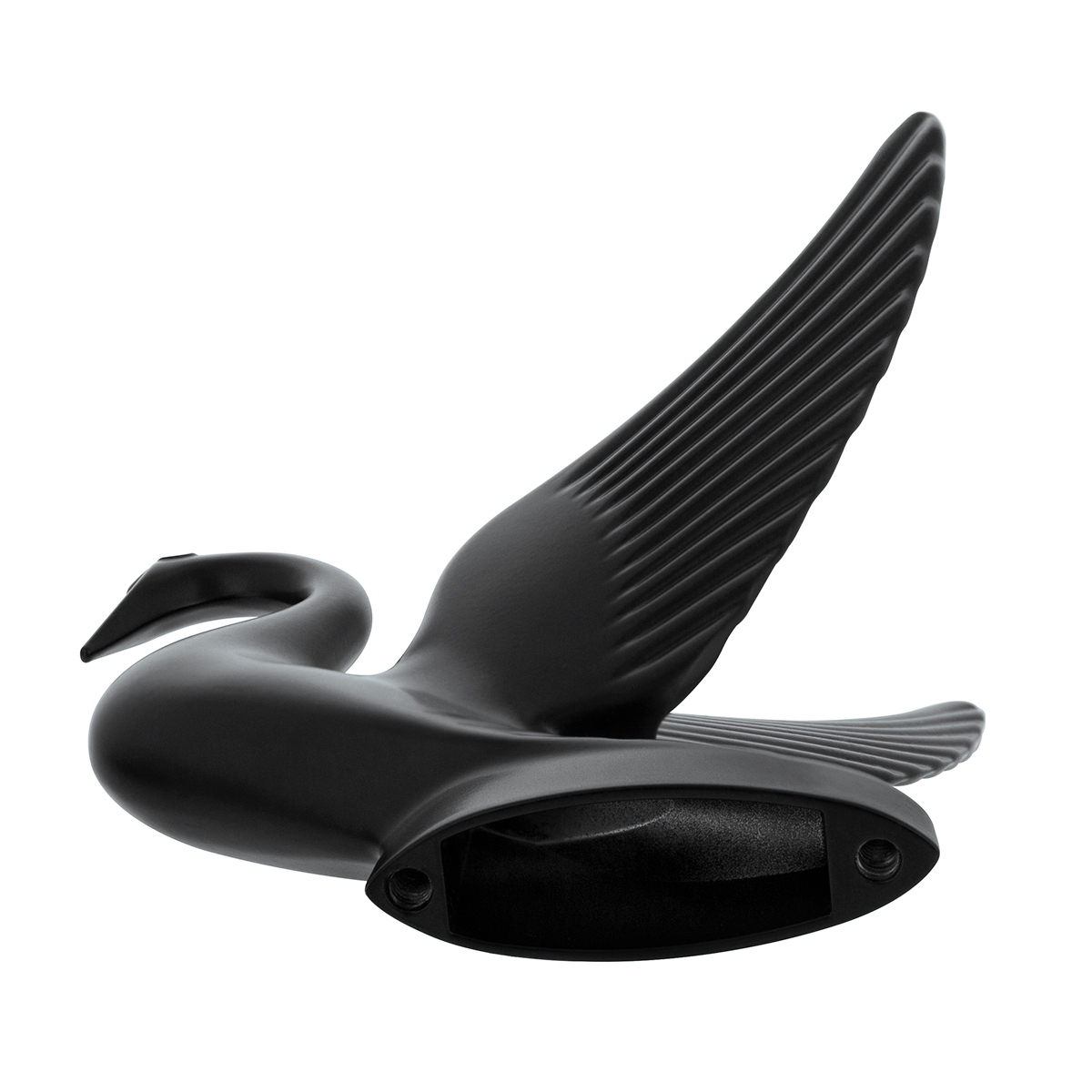 Die-Cast Swan Hood Ornament - Matte Black