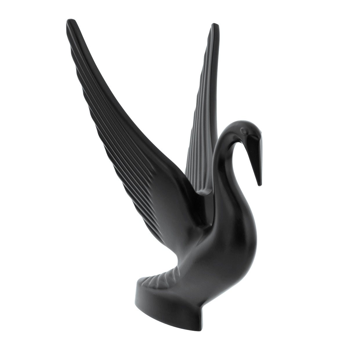 Die-Cast Swan Hood Ornament - Matte Black