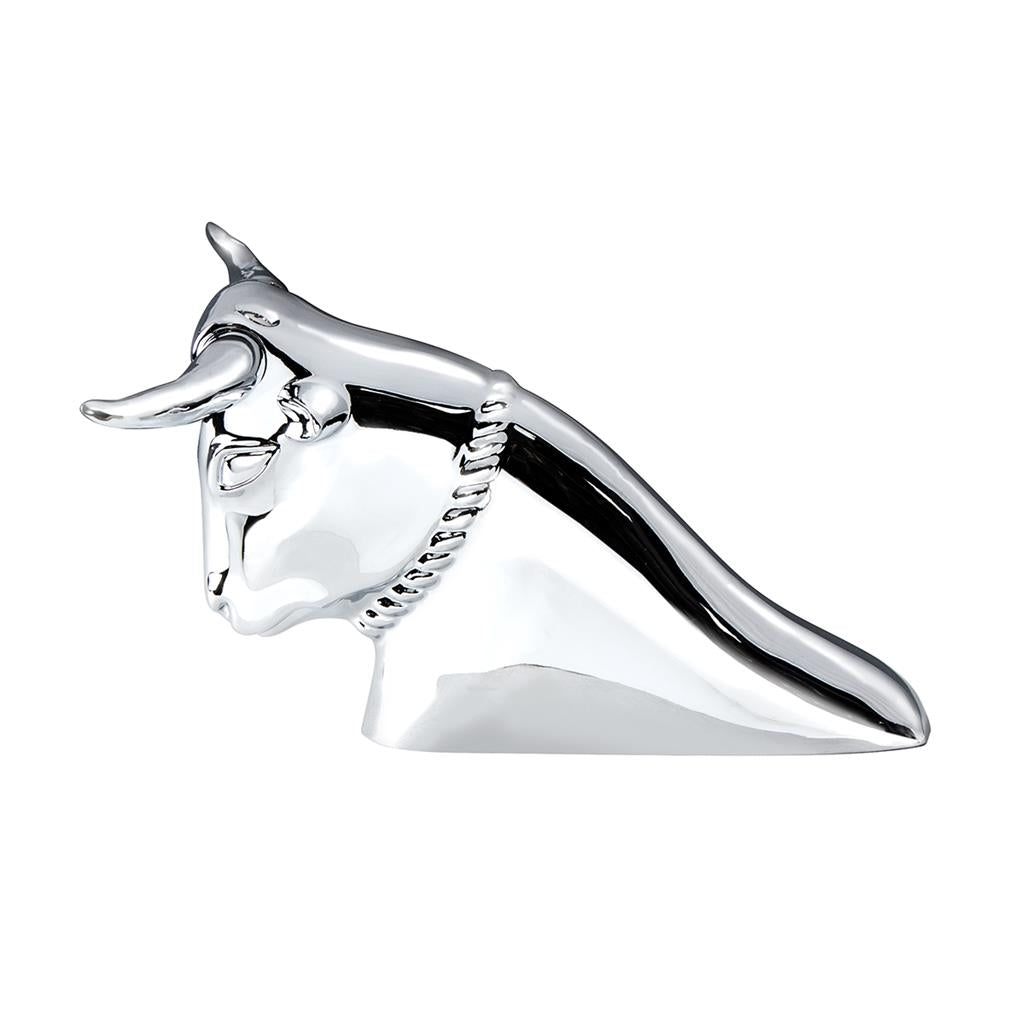 Chrome Long Horn Bull Hood Ornament